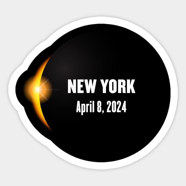 Total Solar Eclipse New York 2024 Sticker by Rocky Ro Designs